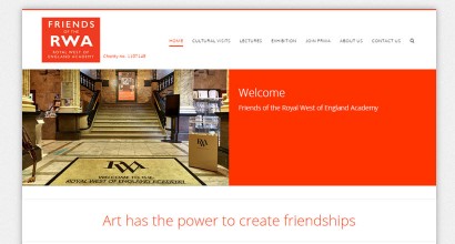 RWA Bristol homepage featuring exhibitions, artists and gallery events